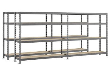 Rayonnage MODULO - Jeu 2 étagères Rack double - 8 plateaux