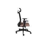 Chaise de bureau ergonomique COCO tissu et maille, accoudoirs 3D, appuie-tête, mécanisme synchrone, pieds noirs