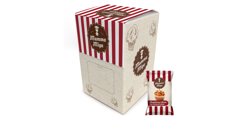 Magdalenas de chocolate MAMMA MIGA Mini - Caja de 1500 g.