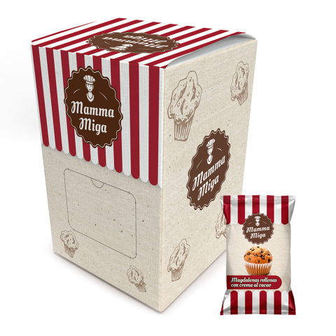 Magdalenas de chocolate MAMMA MIGA Mini - Caja de 1500 g.