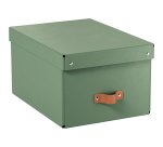 Caja de almacenamiento Leitz Puro con tapa, mediana, 17L, cartón 100% reciclado, paquete de 2 - Verde - 17