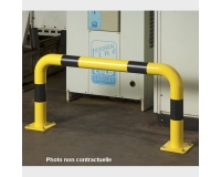 Barrières de protection droite ou en angle Tube Ø 76 x 2 mm d'épaisseur  HT 35 x L120 cm - Long. Hors tout 129 cm