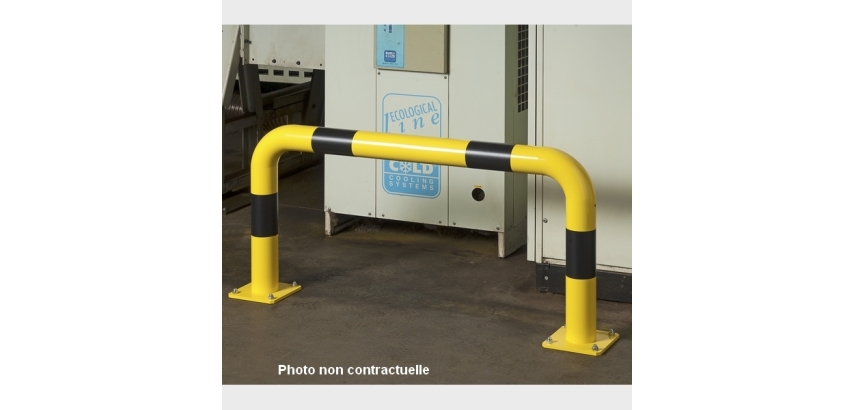 Barrières de protection droite ou en angle Tube Ø 76 x 2 mm d'épaisseur  HT 35 x L120 cm - Long. Hors tout 129 cm