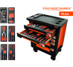 Servante équipée de 56 outils avec 6 modules