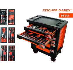 Servante équipée de 56 outils avec 6 modules