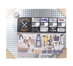 KIT PANNEAUX MURAUX EN ACIER AVEC 32 FIXATIONSPOUR ORGANISATION D'OUTILS 21L