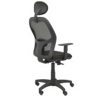 Fauteuil Alocén en maille noire, accoudoirs réglables, tête fixe, siège bali
