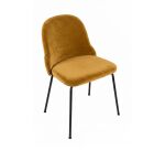 Chaise BELLA , tissu velours et piétement métal noir