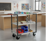 Servante Flatpack 3 plateaux mélaminés 250 kg 850 x 500 mm roue caoutchouc