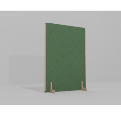 Cloison acoustique Emmie Flexmute en PET 12 mm  H 170 x L 120 cm sur pieds en bois massif -  Vert Avocat