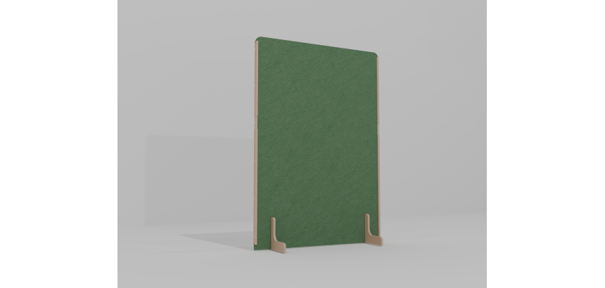 Cloison acoustique Emmie Flexmute en PET 12 mm  H 170 x L 120 cm sur pieds en bois massif