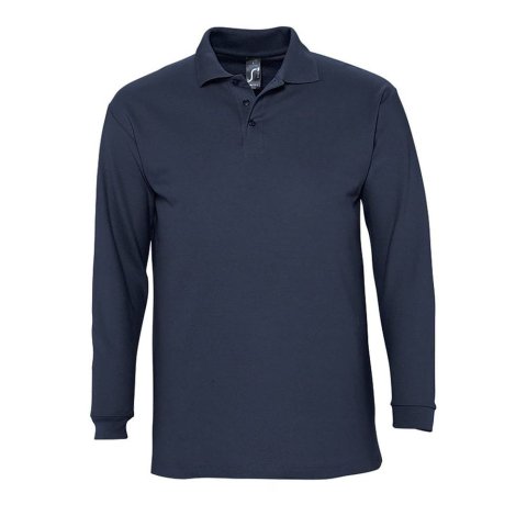 Polo manga larga S - Azul marino