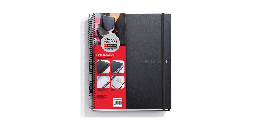 Notebook The Original, Couverture souple, A4, quadrillage 5x5 mm + Lisse, 120 feuilles de 2 couleurs, Miquelrius, Noir, Professionnel.
