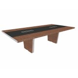 Table de réunion Xennon avec insert cuir