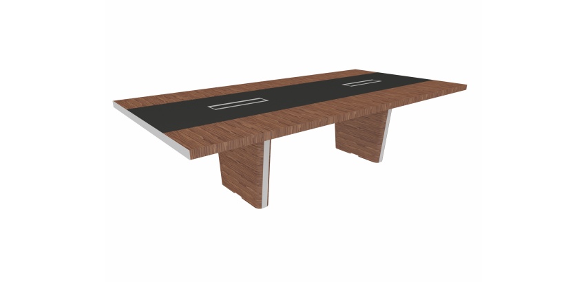 Xennon-Besprechungstisch L.281 x B.140 cm mit Ledereinlage