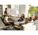 Pizarra volteable movil Ayda blanca magnetica 1065X750