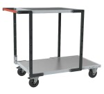 Servante montée 2 plateaux tôle galvanisée 250 kg 1000 x 600 mm et 700 x 600 mm roue caoutchouc