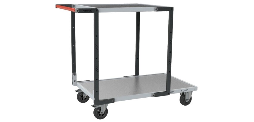 Servante montée 2 plateaux tôle galvanisée 250 kg 1000 x 600 mm et 700 x 600 mm roue caoutchouc