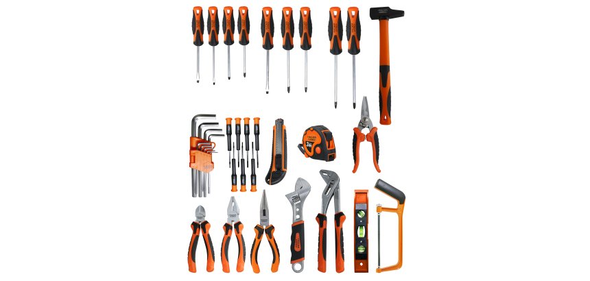 Valise  à outils textile 22L équipée 36 outils- 44 x 18 x 28cm