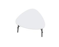 Table basse Lazy H.45 x L.60,5 x P.50 cm plateau blanc piètement noir