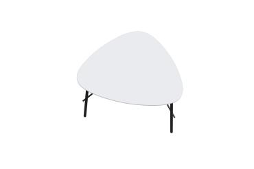 Table basse Lazy 50 x 60 cm pied noir