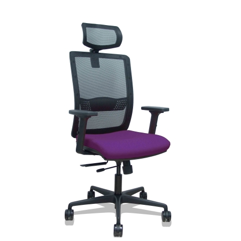 Silla de oficina Haches con reposabrazos 2D y cabecera - Mora