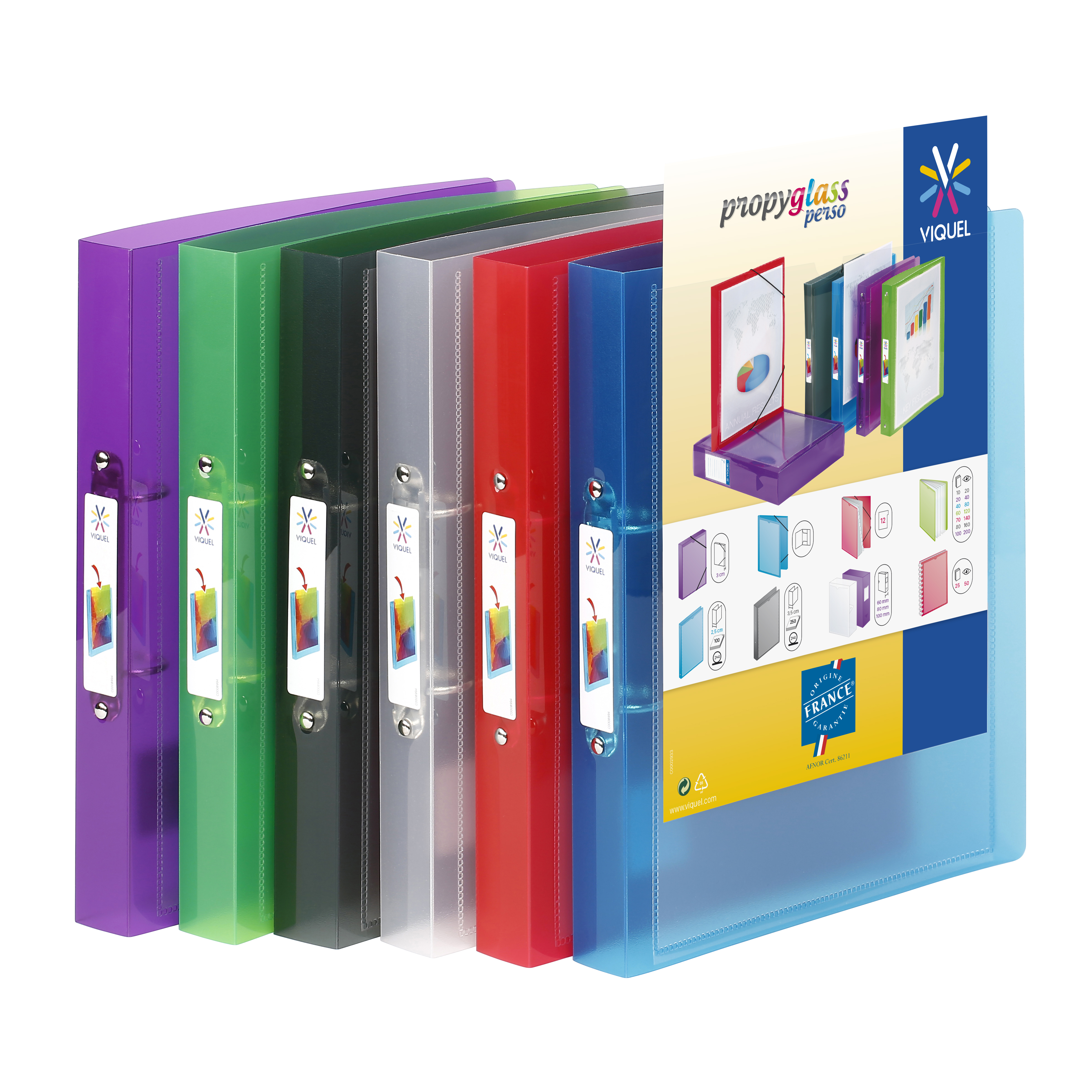 Classeur 2 anneaux plastifié PropySoft Viquel Format paysage A5