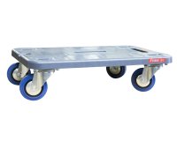 Plateau roulant polypropylène sans rebord 500 kg 600 x 400 mm roue non tachante