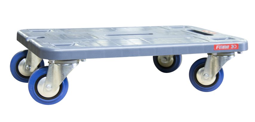 Plateau roulant polypropylène sans rebord 500 kg 600 x 400 mm roue non tachante