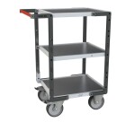 Servante montée 3 plateaux tôle 400 kg 550 x 500 mm roue TPE