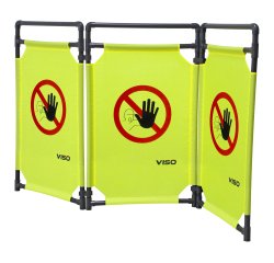 Barrière d'intervention PVC - 3 vantaux  - jaune