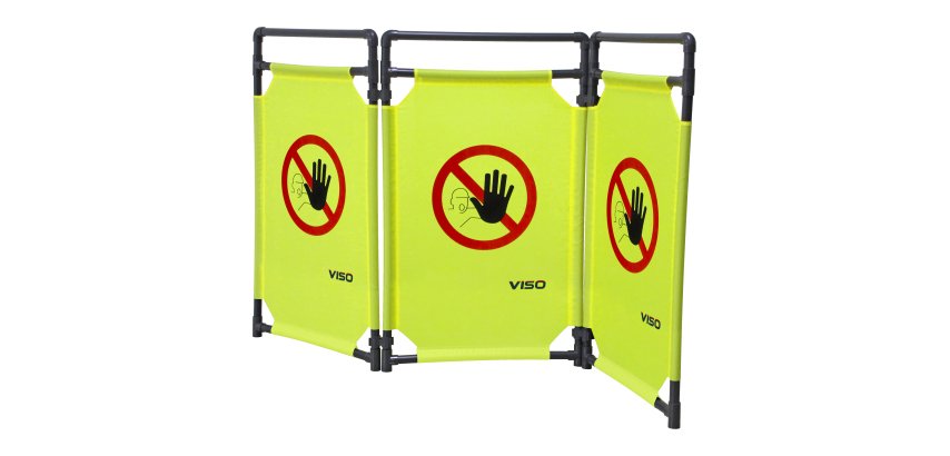 Barrière d'intervention PVC - 3 vantaux  - jaune