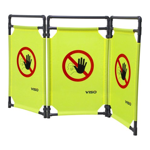 Barrière d'intervention PVC - 3 vantaux  - jaune
