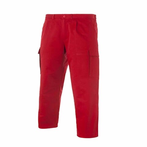 Pantalón multibolsillos algodón/poliéster talla 48 - Rojo