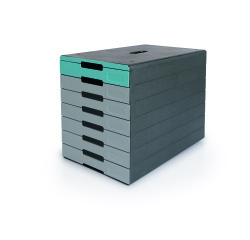 Module de classement Durable Idealbox Pro plus 7 tiroirs gris/vert