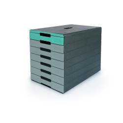 Module de classement Durable Idealbox Pro plus 7 tiroirs gris/vert