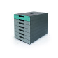 Module de classement Durable Idealbox Pro plus 7 tiroirs gris/vert