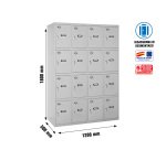 Taquilla desmontada Simon Locker desm. 4 puertas 4/16 300 (1200) gri