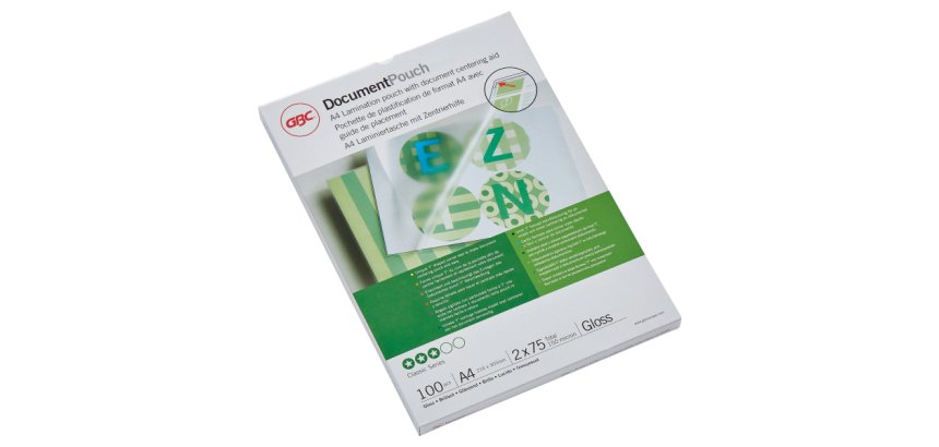Paquete de 100 fundas de plastificación térmica GBC A4, 2 x 75 micras, brillante