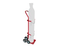 Diable porte-bouteille escalier acier 200 kg bavette fixe profondeur 220 mm roue étoile caoutchouc