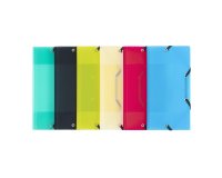 Chemise à élastique 3 rabats plastique Travel Pocket Propyglass  Viquel - 12 x 23,5 cm - couleurs translucides assorties