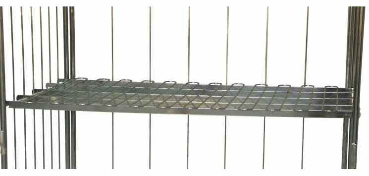 Option étagère CU 100 kg maxi pour roll  conteneur 3 ridelles 1200x800 mm