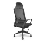 Chaise de bureau Pro534 avec dossier en résille, assise en tissu, base pyramidale, roulettes en nylon