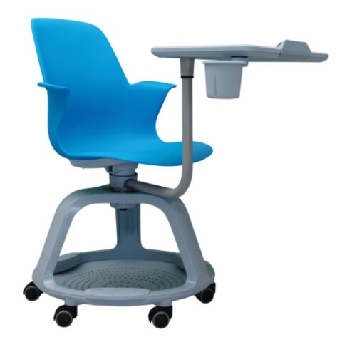 Silla Confidente con ruedas y bandeja giratoria azul 46cms - Azul - Interior y exterior - Gris claro