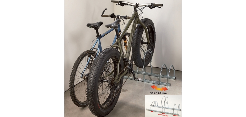 Râtelier 3 vélos sur 2 niveaux "Fat Bike"