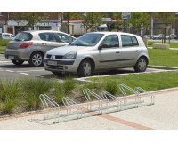 Râtelier sur 2 niveaux cote à cote pour 6 vélos