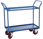 Servante 2 plateaux tôle avec rebord 935 x 435 mm 400 kg roue caoutchouc