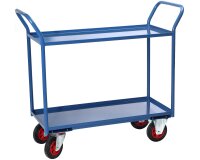 Servante 2 plateaux tôle avec rebord 935 x 435 mm 400 kg roue caoutchouc