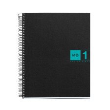 Notebook The Original, Couverture souple, A5, quadrillage 5x5 mm, 80 feuilles de 1 couleur, Miquelrius, Turquoise.
