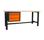 Établi d'Atelier 2M Fischer Darex –Plateau bois - Bloc 3 tiroirs